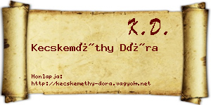 Kecskeméthy Dóra névjegykártya