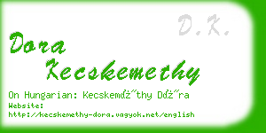 dora kecskemethy business card